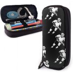 Trousse �� crayons joueur de hockey sur glace pochette �� crayons en cuir l��ger ��tui �� crayons compartiment ...