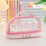 Trousse a crayons kawaii double couche, sac a stylos de grande capacit, bote portable de dessin anim, ...