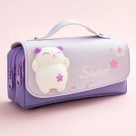 Trousse a crayons kawaii, pochette mignonne de grande capacit, sac de rangement pour stylos, dcompression, ...