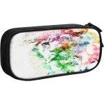 Trousse a crayons motif fleur maille cha�ne, grande capacit� grande pochette porte - stylo