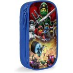 Trousse  crayons ninjago, sac de papeterie  double couche et fermeture clair bleu[1651]