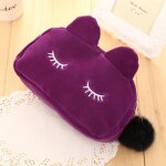 Trousse a crayons en peluche chat pour filles et garons, sac a crayons boule de fourrure mignon, grande ...