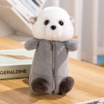 Trousse a crayons en peluche chat siamois de grande capacit, sac de rangement pour stylos a beurre de ...