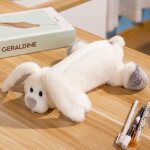 Trousse a crayons en peluche chat siamois de grande capacit, sac de rangement pour stylos a beurre de ...