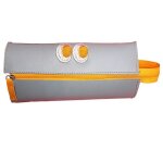 Trousse a crayons pliable et large en cuir avec motif humoristique
