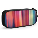 Trousse a crayons a rayures color�es 1, grande capacit�, grande pochette, porte - stylo, fournitures ...