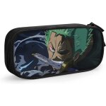 Trousse a crayons roronoa zoro - grande capacit� - double fermeture eclair - pour bureau, ecole, voyage ...