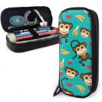 Trousse  crayons singe amour banane organisateur papeterie sac double fermetures clair trousse en ...