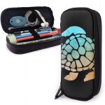 Trousse �� crayons space aquarelle tortue noir pochette �� crayons ��tui �� crayons en cuir imperm��able ...