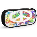 Trousse a crayons avec symbole hippie, grande capacit�, grande pochette, porte - stylo, fournitures scolaires, ...