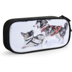 Trousse a crayons en toile pour etudiants motif cirque de la jungle bleu 21 x 5, 5 x 5 cm