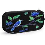 Trousse a crayons en toile pour etudiants motif feuilles tropicales vert 21 x 5, 5 x 5 cm Trousse a crayons en toile pour etudiants motif feuilles tropicales vert 21 x 5, 5 x 5 cm