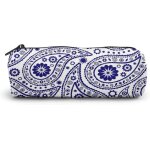 Trousse a crayons en toile motif palmier r�tro vert jungle 21 x 5, 5 x 5 cm