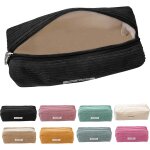 Trousse a crayons en velours ctel, trousse a crayons unie, grande trousse de papeterie, trousse de ...
