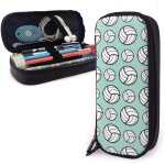 Trousse �� crayons volley - ball sport motif min vert ��tui �� crayons en cuir grande capacit�� pochette ...