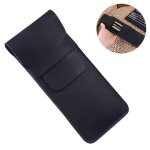 Trousse en cuir de haute qualit� 16 cm x 7 cm - noir / marron, durable, protectrice et el�gante pour ...