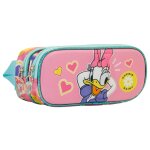 Trousse double 3d - disney daisy duck oops - rose - taille unique