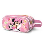 Trousse double 3d - disney minnie mouse kitten - rose - taille unique