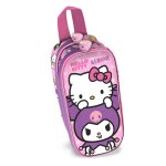 Trousse double 3d - hello kitty playful - rose - taille unique