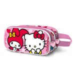 Trousse double 3d voyage avion - marvel hello kitty lovely - rose - 40x20x25cm