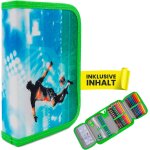 Trousse d'colier 28 pices remplie 1 fermeture eclair pour garons et filles, motif ballon de football, ...