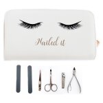 Promotion ! trousse manucure 'diva - yeux endormis' blanc (6 outils) - 16x8. 5x3 cm (nailed it)