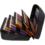 Trousse plumier - 23 x 5 x 5 cm - ouverture a plat pour utilisation en tant que plumier - simili cuir ...
