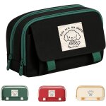 Trousse scolaire 3 compartiments - grande trousse crayon pour ecole et bureau, trousse fille, trousse ...