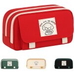 Trousse scolaire 3 compartiments - grande trousse crayon pour ecole et bureau, trousse fille, trousse ...