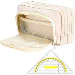 Trousse scolaire, trousse a crayons grande capacit avec 3 compartiments 1 rgle pour fille garcon, portable ...