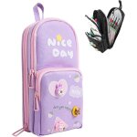 Trousse scolaire, trousse enfant avec 3 compartiments de grande capacit�, jolie et belle trousse ecole, ...