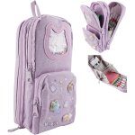 Trousse scolaire, trousse enfant avec 3 compartiments de grande capacit�, jolie et belle trousse ecole, ...