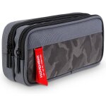 Trousse scolaire pour enfant, grand capacit� trousses a crayons avec 3 compartiments pour gar�on et fille, ...