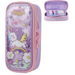 Trousse scolaire, trousse enfant licorne color�e a trois couches, fabriqu�e en tissu oxford epais, r�sistant ...