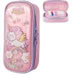 Trousse scolaire, trousse enfant licorne color�e a trois couches, fabriqu�e en tissu oxford epais, r�sistant ...