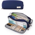 Trousse scolaire pour filles et gar�ons, grande trousse a 3 compartiments, trousses pastel pour femmes ...