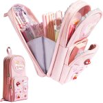 Trousse, trousse scolaire, grande capacit trousse kawaii, trousse enfant avec 3 compartiments, plumier ...
