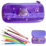 Trousse scolaire katze, grande capacit� 2 compartiments, trousse cadeau enfant, imperm�able, fermeture ...