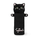Trousse scolaire en peluche kitty - noir