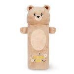 Trousse scolaire en peluche teddy bear - beige