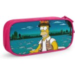 Trousse simpsons - grande capacité - double fermeture eclair - bleu et rose Trousse simpsons - grande capacité - double fermeture eclair - bleu et rose
