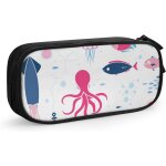 Trousse squid 8, grande capacit�, grande pochette, porte - stylo, fournitures scolaires, papeterie, organisate ...