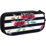 Trousse st rose rouge ray�, grande capacit� grande pochette porte - stylo