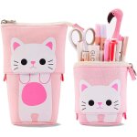 Trousse t�lescopique en toile durable avec motif de chat mignon - trousse a crayons pour gar�ons, filles, ...