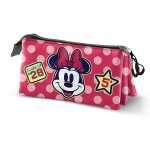 Trousse triple - disney minnie mouse class - rose - taille unique
