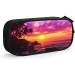 Trousse de voyage palmier tropical, grande capacit�, grande pochette, porte - stylo, fournitures scolaires, ...