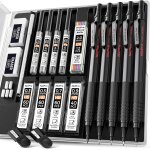 Trust - 5 pices porte - mines mtal avec etui, crayons mcaniques critrium 0. 3, 0. 5, 0. 7, 0. 9 et ...