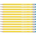 Trust - pencil 160 - lot de 12 crayons graphite hb avec bout gomme - jaune