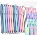 Trust - porte mines avec mines de 0, 5 et 0, 7 mm (hb et 2b), gommes pastel et gommes rechargeables, ...
