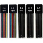 Trust - lot de porte - mines 2 mm avec 2b noir et couleurs pour ecrire, croquis, art, dessin, peinture, ...